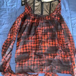 Red and Black Houndstooth Dress
